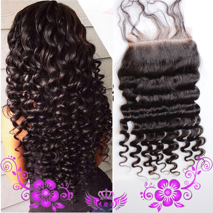 Live-action Wigs Hand-woven Human Hair Block Deep Wave Closure Full Lace Wig Live-action Wigs Hand-woven Human Hair Block Deep Wave Closure Full Lace Wig